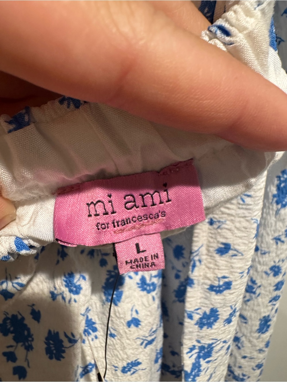miami White Mini Dress with Blue Floral Print - Picture 4 of 4